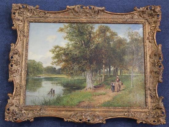 David Bates (1840-1921) Pirton Poole, Worcester, 13 x 18in.